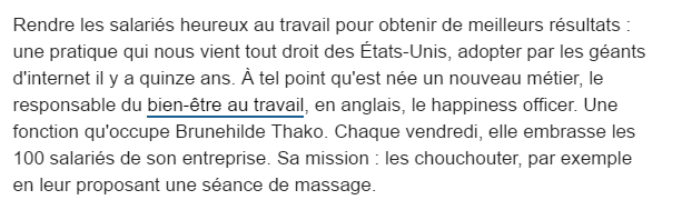 Reportage France 2 - Le bien-être au travail 1